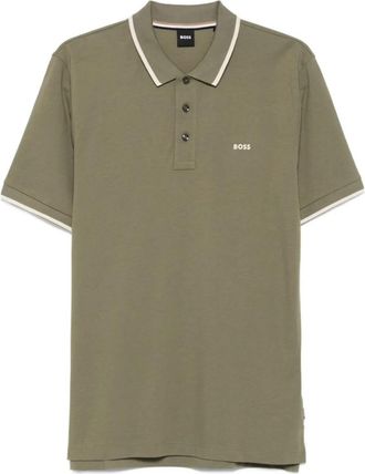 HUGO BOSS Green Regular Fit Logo Polo
