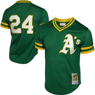 Mitchell & Ness Mens Mitchell & Ness Rickey Henderson Green Oakland Athletics 1991 Cooperstown Mesh Batting Practice Jersey at Nordstrom, Size Xx-Large