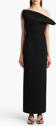 Khaite Cato Double Face Crepe Dress in Black at Nordstrom, Size 0