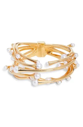 Oscar De La Renta Pearl Nest Cuff Bracelet at Nordstrom