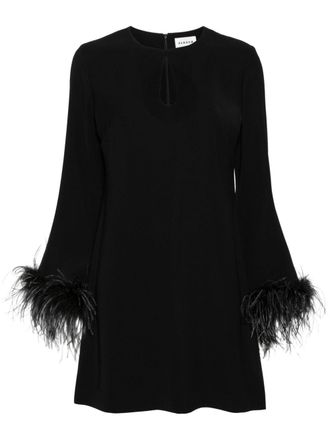 P.A.R.O.S.H. Abito corto Poker con piume - Nero