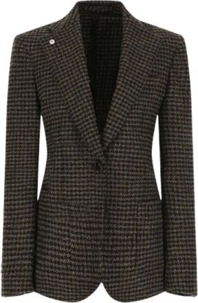 L.B.M. 1911 L.b.m. 1911 - Pied-de-Poule Single-Breasted Jacket - Dames - Jassen - Bruin - Maat: L Zijde