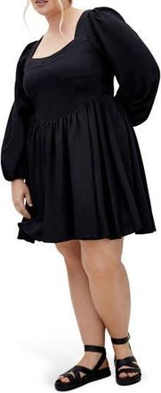 City Chic Cordelia Long Sleeve Minidress in Black at Nordstrom Rack, Size S/16W