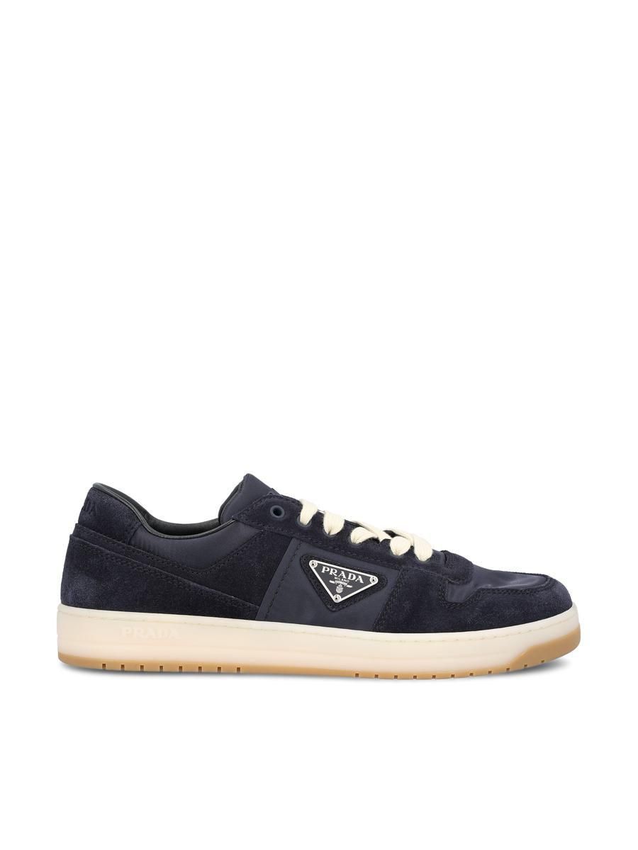 スニーカー PRADA NAVY BLUE CANVAS AND SUEDE DOWNTOWN SNEAKERS Prada Downtown Delavé Suede Sneakers | Saks Fifth Avenue