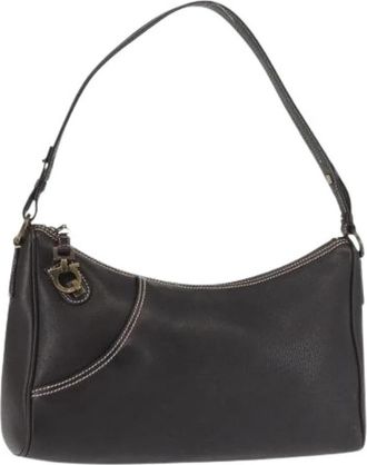 Ferragamo Pre-owned Leren Schoudertas - Dames - Vintage Schoudertas - Bruin - ONE Size - Leer - Vintage