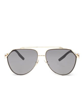 Dolce & Gabbana Eyewear Zonnebril met logoplakkaat - Goud
