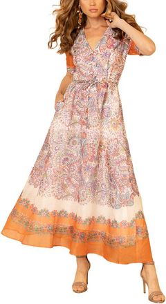 Hale Bob Aubrie Silk & Linen Maxi Dress