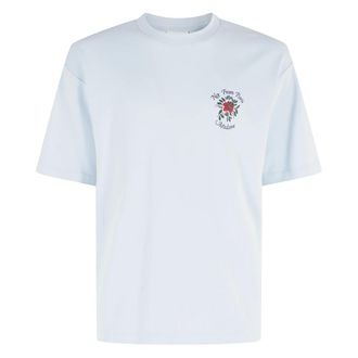 Dr&ocirc;le de Monsieur Tops, Heren, Blauw, L, Rose Slogan T-Shirt