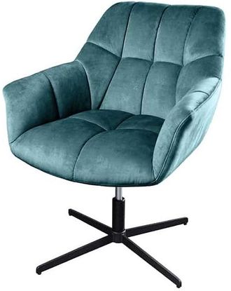 Global Interiors Drehbarer Designsessel Papillon - Samt Petrol