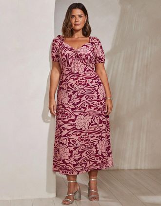 Live Unlimited London Womens Pink Floral Short Sleeve Dress - Size: 28