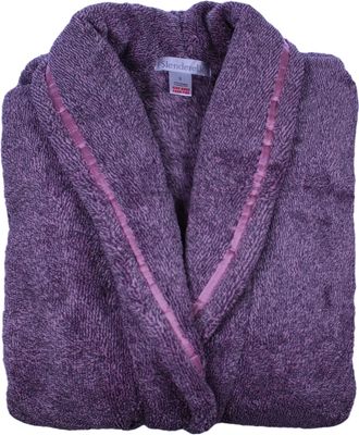 Slenderella Ladies Super Soft Fleece Wrap Bath Robe Charcoal Fleck Dressing Gown Large (Pink)