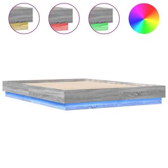 Berkfield Home Bed Frame with LED without Mattress Grey Sonoma 160x200 cm