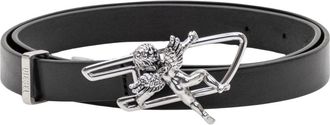 Diesel B-D Line W Angel 20 Belt - Dames - Riemen - Zwart - 80 CM - Leer - Accessoires