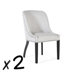 Giner&Colomer Set de 2 sillas tapizadas en tela gris