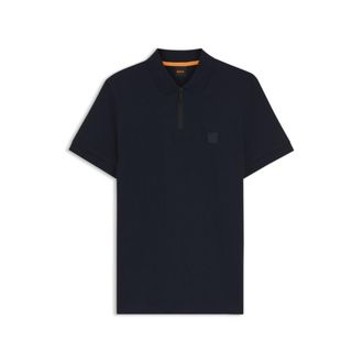 BOSS Stretch-cotton slim-fit polo shirt with logo patch