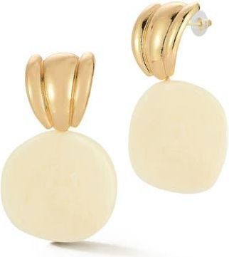 Sphera Milano Resin Statement Drop Earrings in Gold/cream at Nordstrom Rack