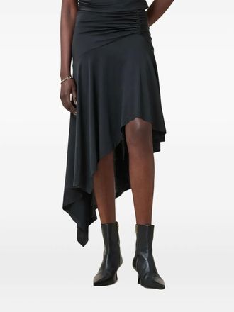 AllSaints Annalie asymmetric midi skirt - Black