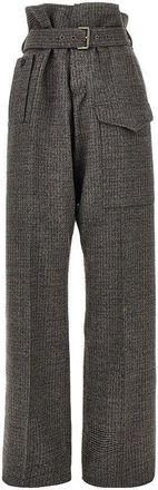 Etro Check wool pants with belt Woman 40