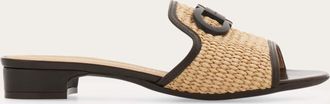 Ferragamo Donna Slide ornamento Gancini tacco basso Marrone Taglia 36.5