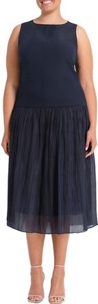 Estelle Jaylee Drop Waist Dress in Navy at Nordstrom, Size 16W