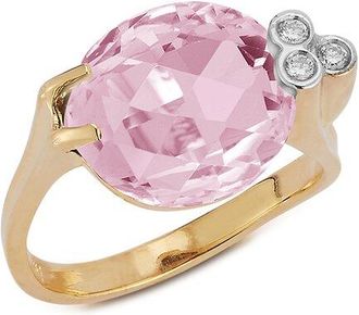 I.Reiss Company 14K 6.56 Ct. Tw. Diamond & Rose Quartz Cocktail Ring