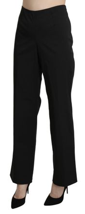 Bencivenga Black High Waist Straight Dress Trouser Womens Pants
