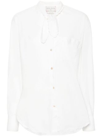 Forte_Forte pussy-bow cotton shirt - women - Cotton - III - White