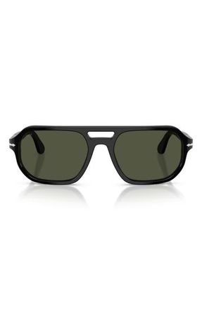 Persol 59mm Guido Pillow Sunglasses in Black /Green at Nordstrom