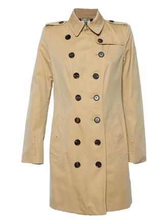 Burberry Geruite jas met dubbele rij knopen - Beige