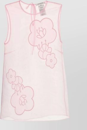 Cecilie Bahnsen sheer fabric floral embroidery sleeveless top