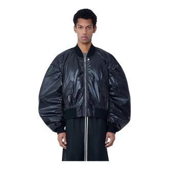 Rick Owens Bomber Jackets, male, Black, Size: XL Oversized Bomber Jacket