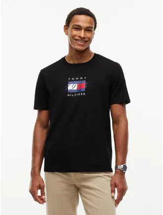 Tommy Hilfiger Mens 1985 Flag Logo T-Shirt - Black - XXL