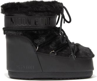 Moon Boot Icon LOW Boot - Dames - Winterlaarzen - Zwart - 42 EU - Leer - Schoenen