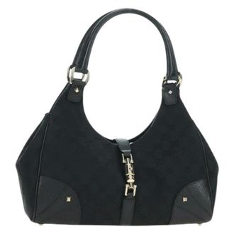 Gucci Pre-owned Shoulder Bags, female, Black, Size: ONE SIZE Pre-owned Vintage GG Canvas Shoulder Bag