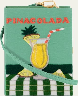 Olympia Le-Tan Pina Colada Book Clutch Bag with Strap