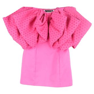 Rotate Rotate by Birger Christensen Natalie Bow-Detail Strapless Mini Dress in Pink Polyester