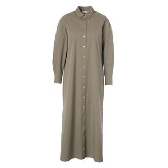 Jcsophie Lexa Overhemdjurk - Dames - Shirt Kleedjes - Groen - XL - Katoen - Kleedjes