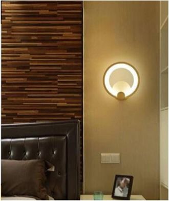 Trade Shop Trade Shop Traesio - Trade Shop - Applique Cerchio 10 Watt Parete Abat Jour Luce Fredda Calda Naturale 6551 E27