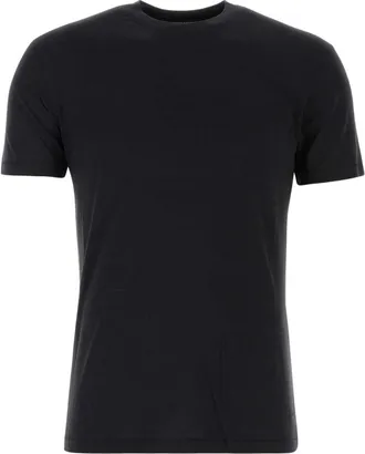 Tom Ford T-shirt met korte mouwen en ronde hals - Heren - T-shirts - Zwart - S - Katoen - Tops