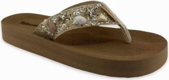 Tidewater Womens A Walk Down The Aisle Flip Flops In Beige