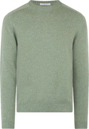 Boglioli Green Round-Neck Wool Sweater