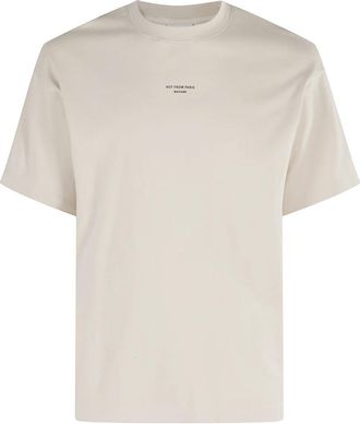Dr&ocirc;le de Monsieur Klassiek Slogan T-shirt in Mastic Kleur - Heren - T-shirts - Beige - XS - Katoen - Tops