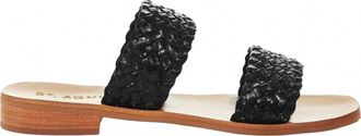St.Agni Womens Piers Woven Slide Sandal In Black