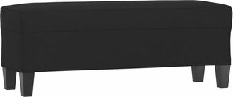 vidaXL Banco De Tela De Microfibra Negro 100x35x41 Cm Vidaxl