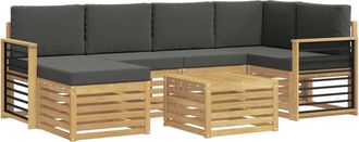 vidaXL Conjunto De Sof&aacute;s De Exterior 7 Uds. Blanco Y Antracita Vidaxl