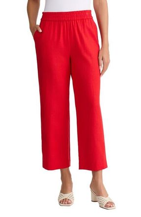 Jones New York Slash Pocket Crop Straight Leg Pants in Rouge at Nordstrom, Size Medium P