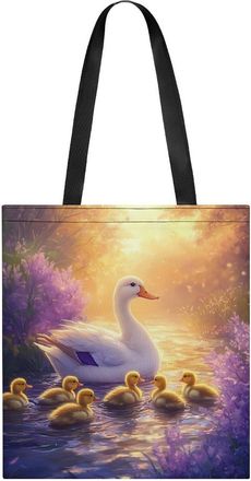 Generic Duck Flowers Tote Bag for Women Men Shoulder Bags Purses Pouch Handbags