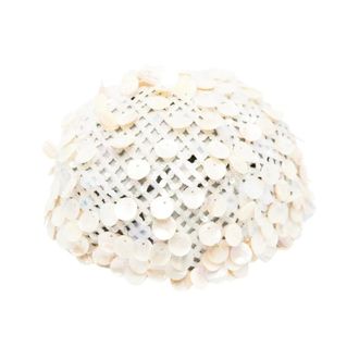 Alanui Beanies, female, White, Size: ONE SIZE Sequin Embellished Open Knit Beanie