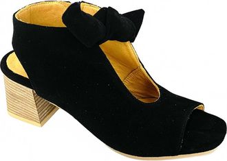 Bueno Womens Ellie Sling-Back Heel In Black Suede