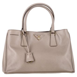 Prada Prada Argilla Saffiano Lux Kleine Tote Bag in Beige Leer